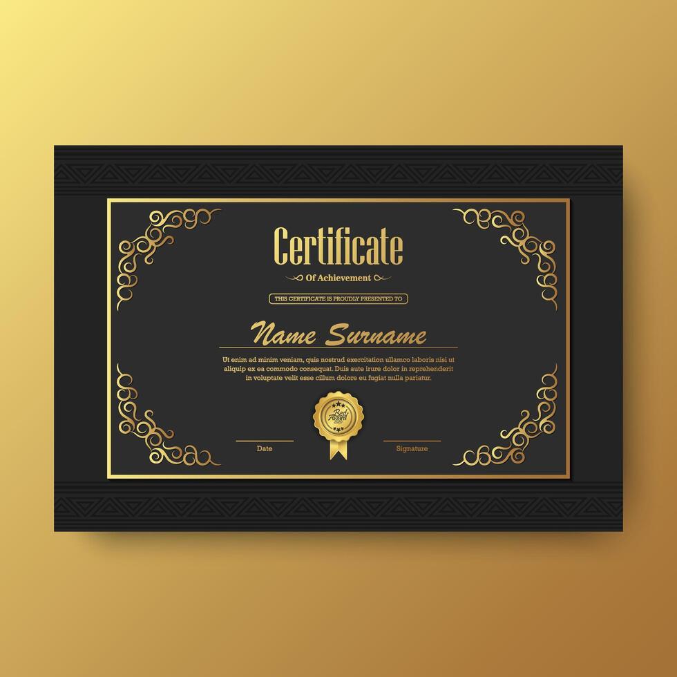 Luxury achievement certificate best award diploma design vector
