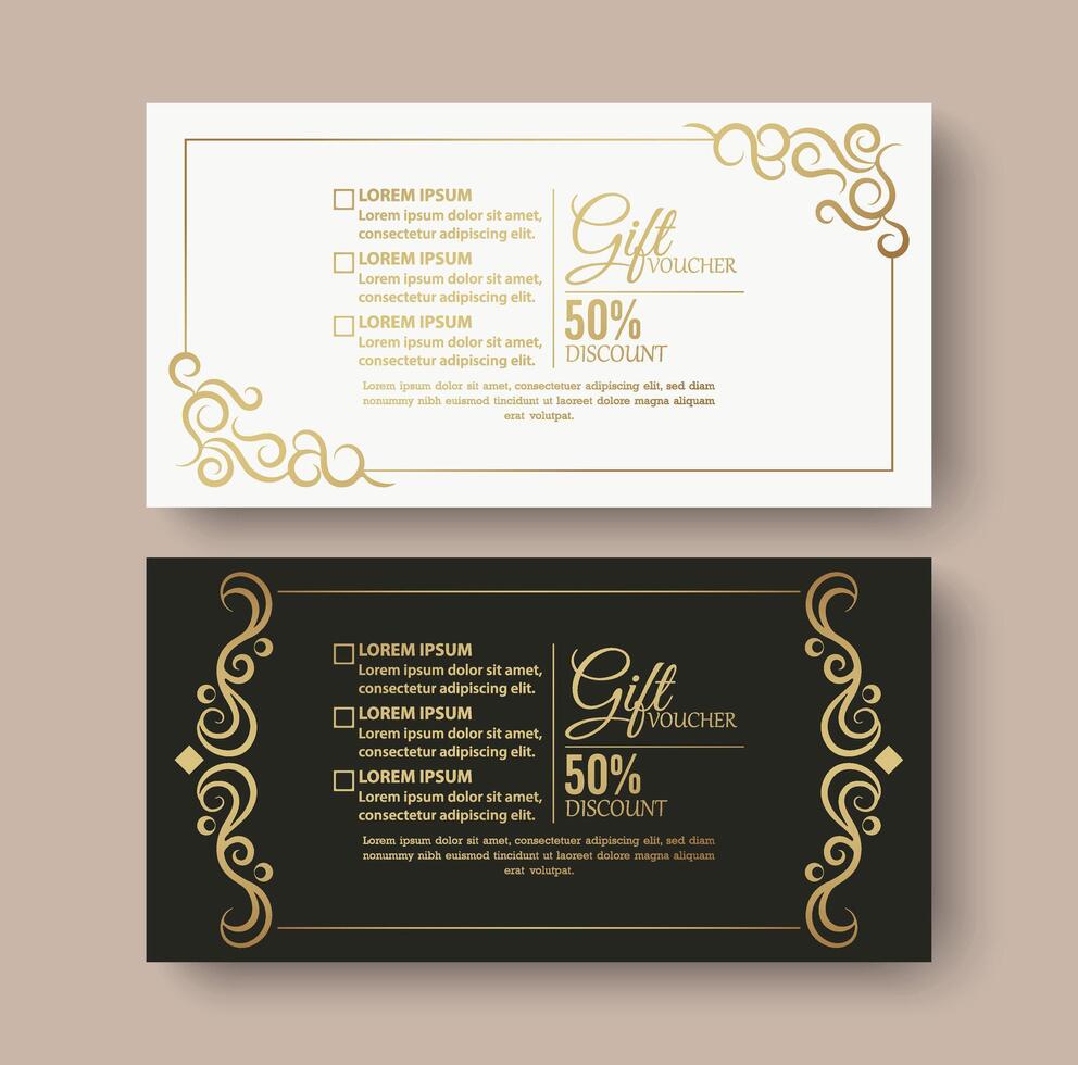 Menu restaurant luxury gift voucher design template vector