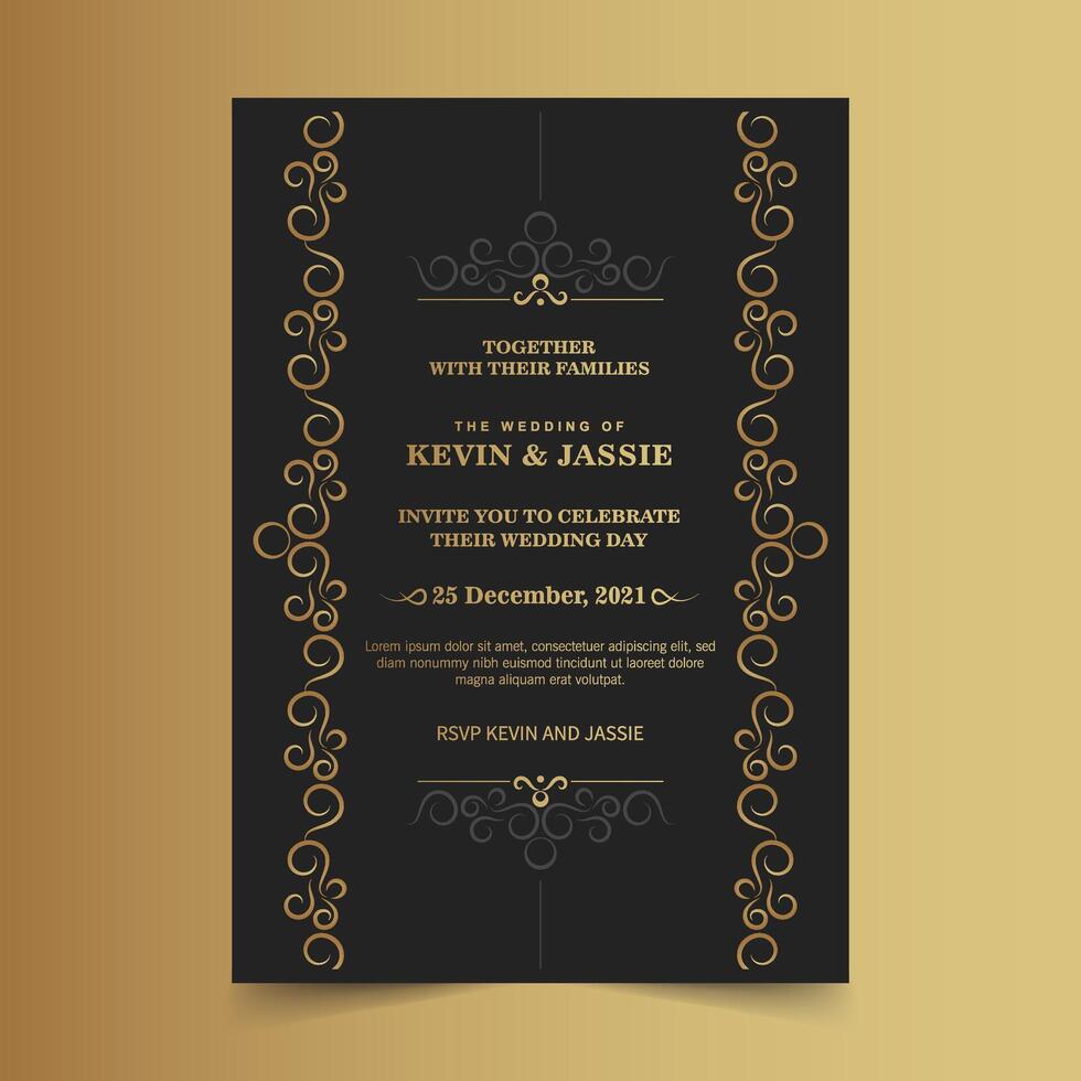 Luxury Invitation card design vintage style vector