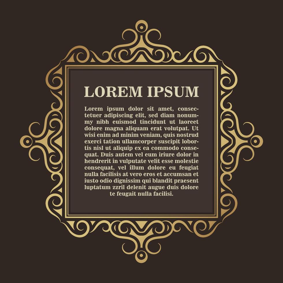 Luxury calligraphy square ornament frame line vector