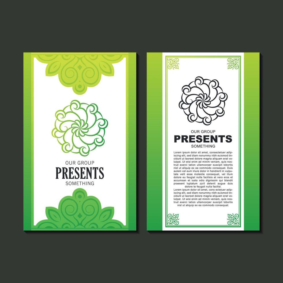 Green decorative logo and business card template vector