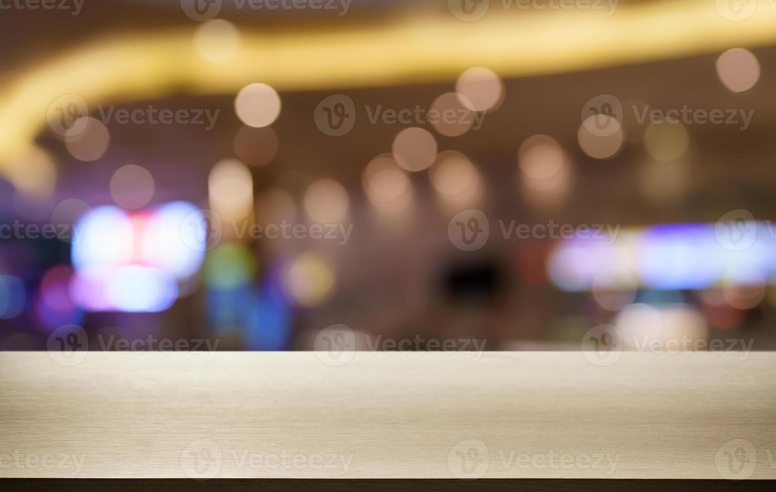 Empty wood table top and blur of out door garden background Empty wooden table space for text marketing promotion. blank wood table copy space for background photo