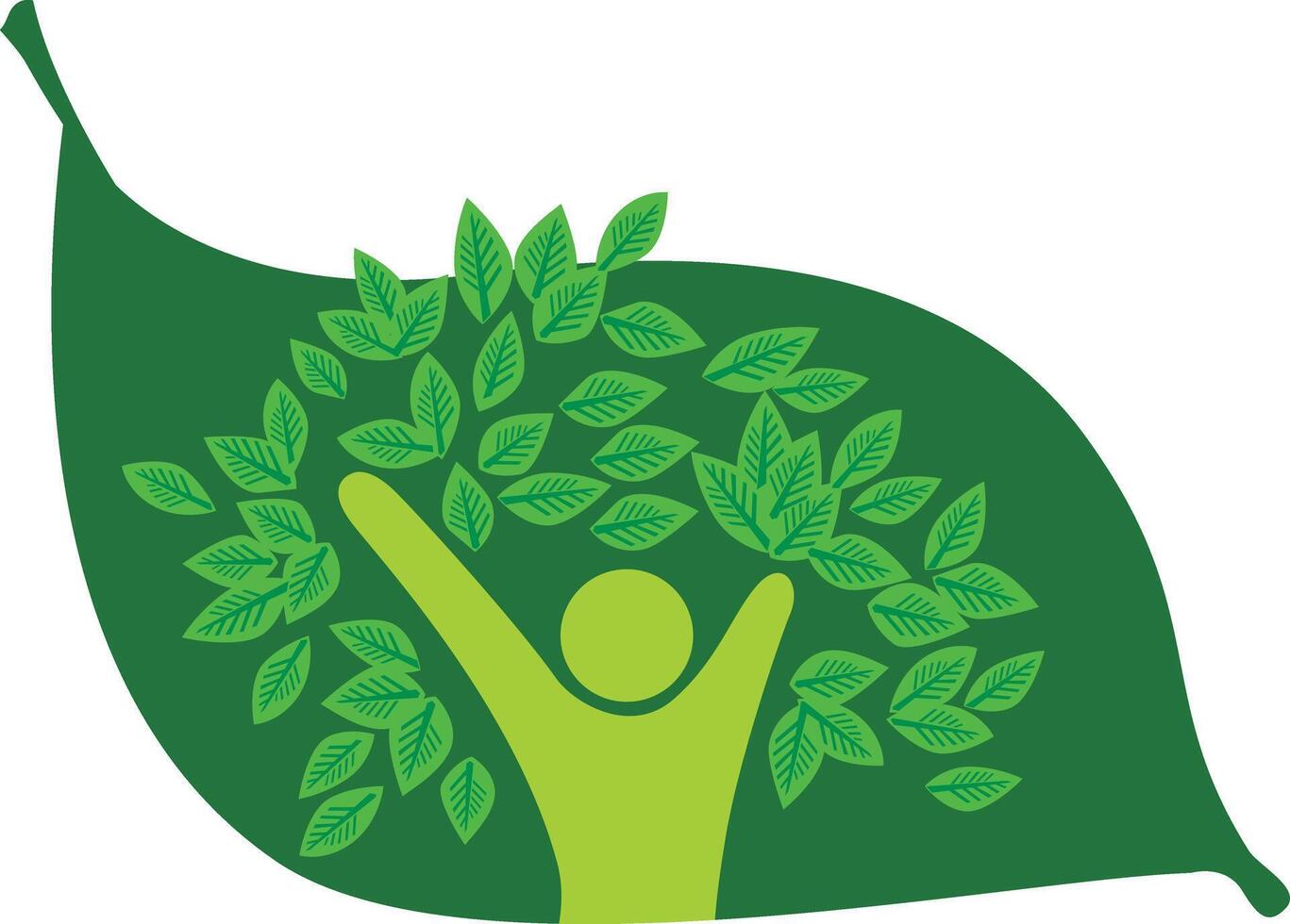 Symbol of human body in green leaf vector