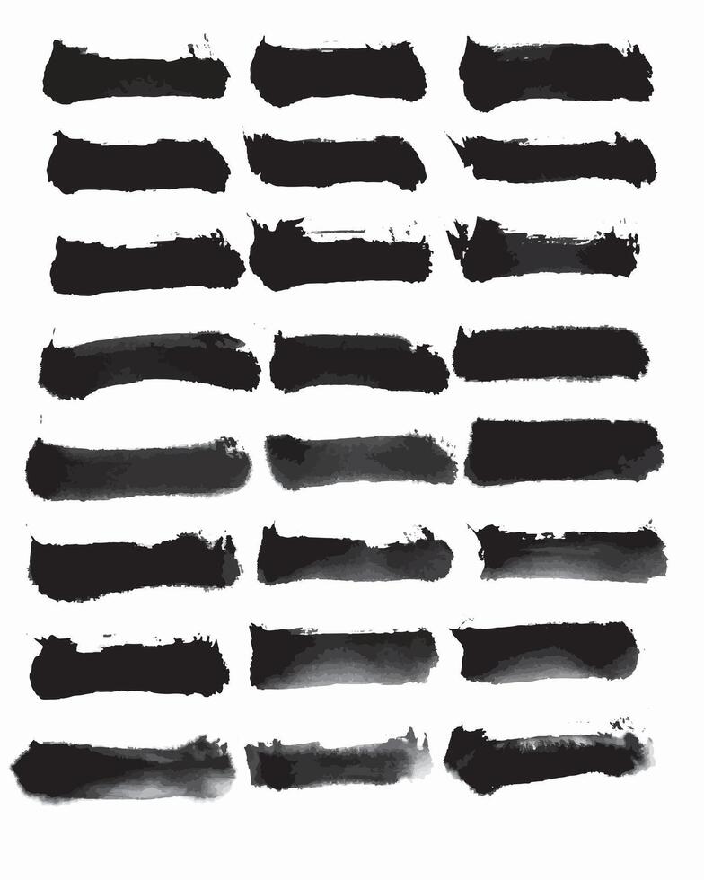 Abstract black ink brush strokes on white background vector
