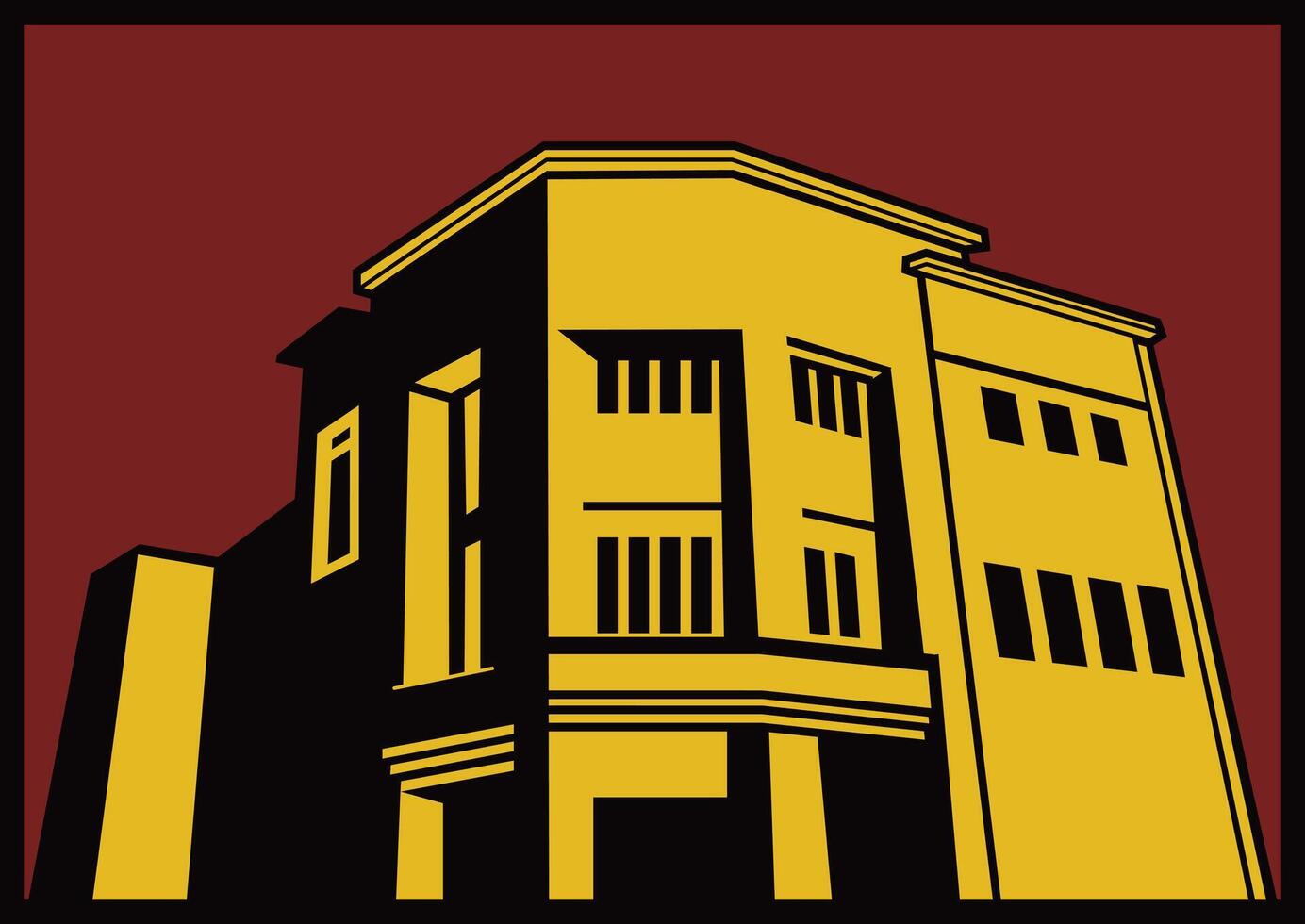 Vintage Building Illustration vector