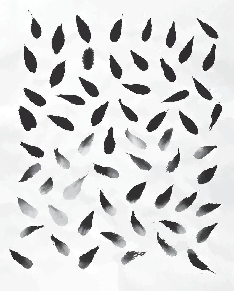 Abstract Ink Painting with Leaf-like Brushstrokes vector