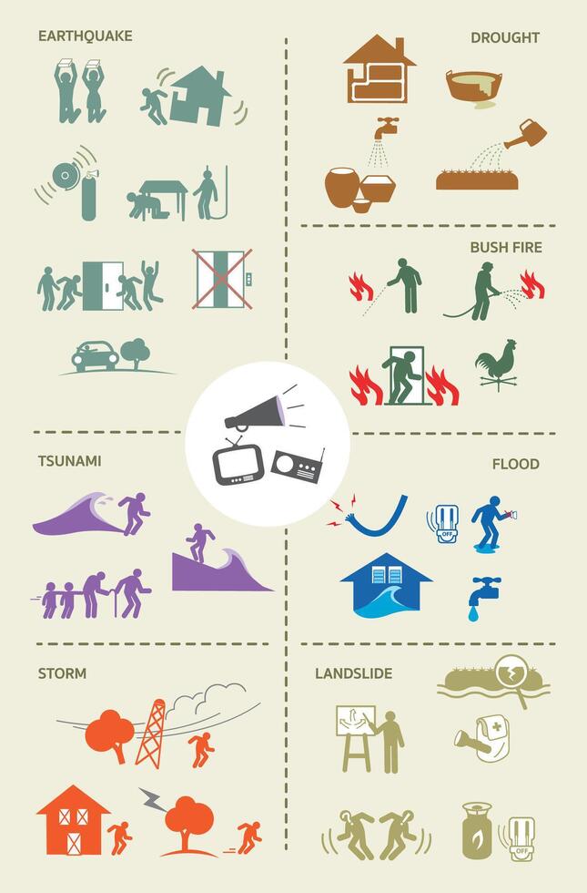 Disaster Preparedness Info-graphic vector