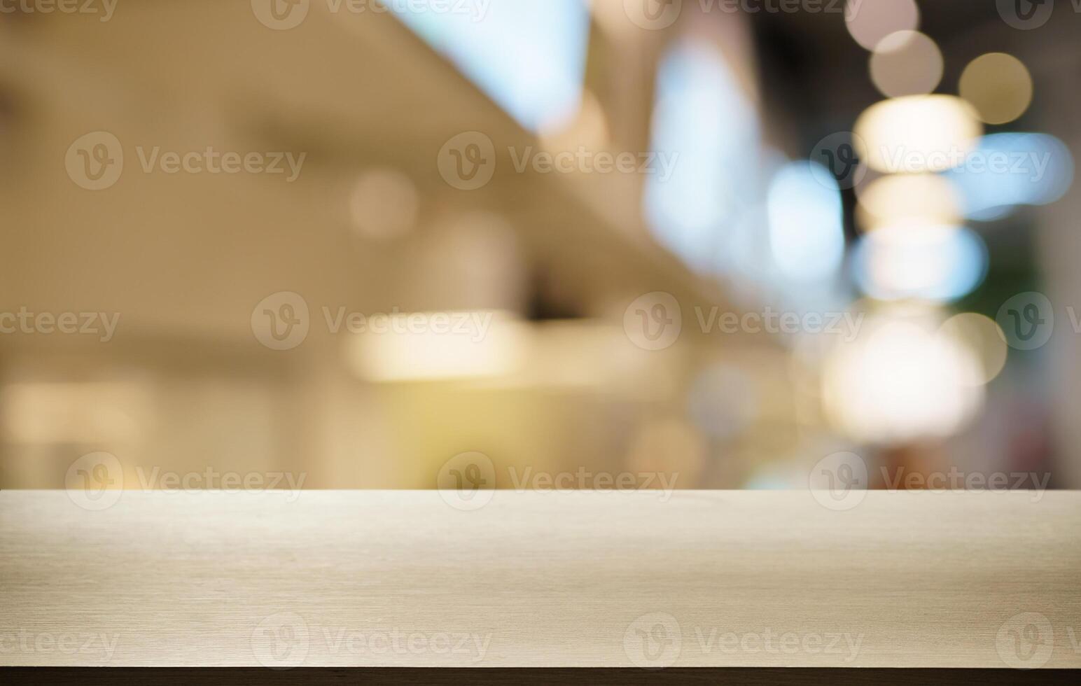 Empty wood table top and blur of out door garden background Empty wooden table space for text marketing promotion. blank wood table copy space for background photo