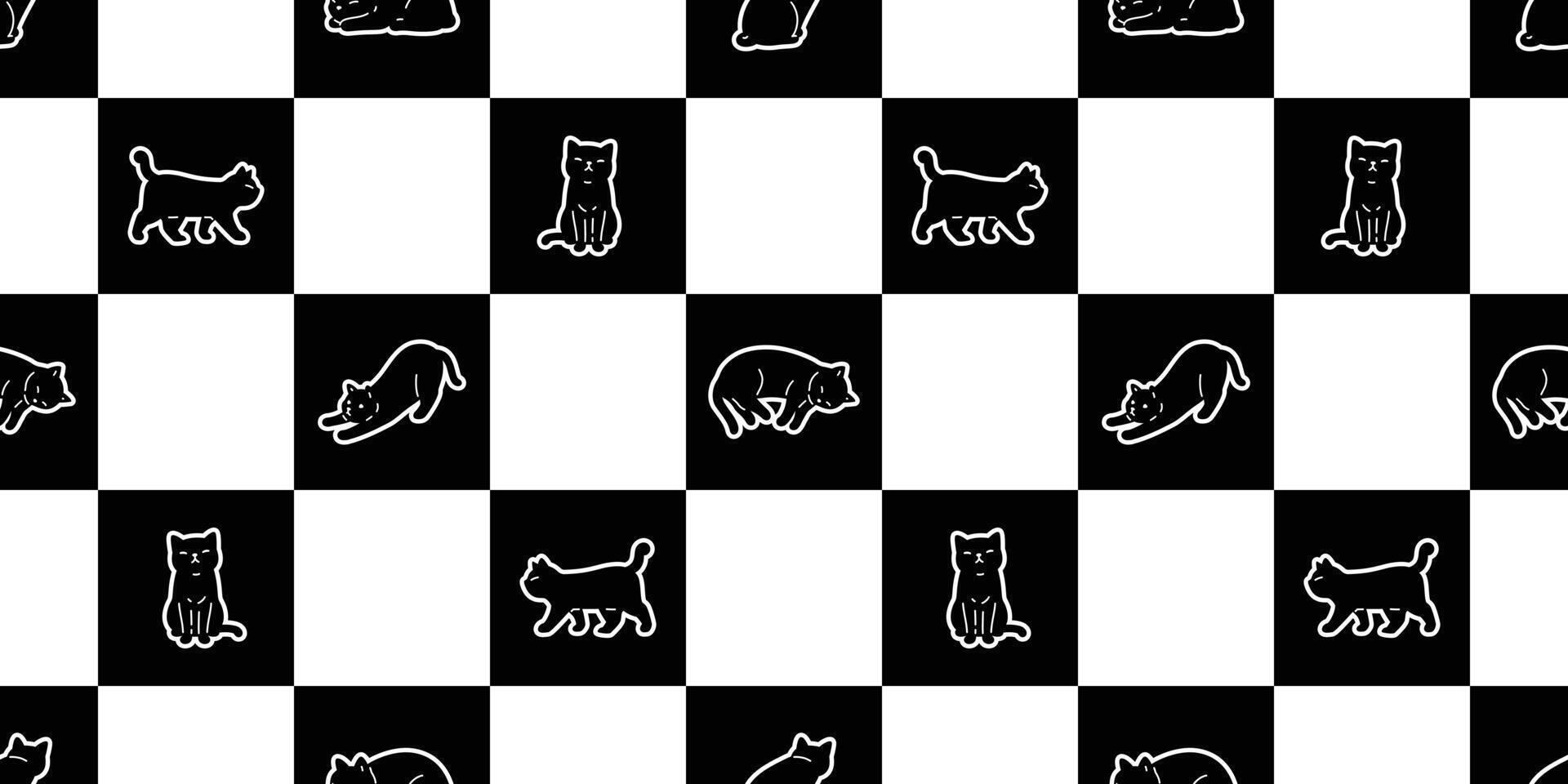 cat seamless pattern kitten calico checked breed neko dog pet cartoon character repeat wallpaper tile background scarf isolated illustration doodle design vector