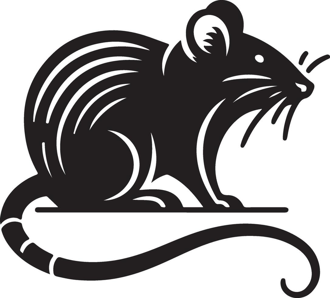 A silhouette of a rat animal in style on a white background vector