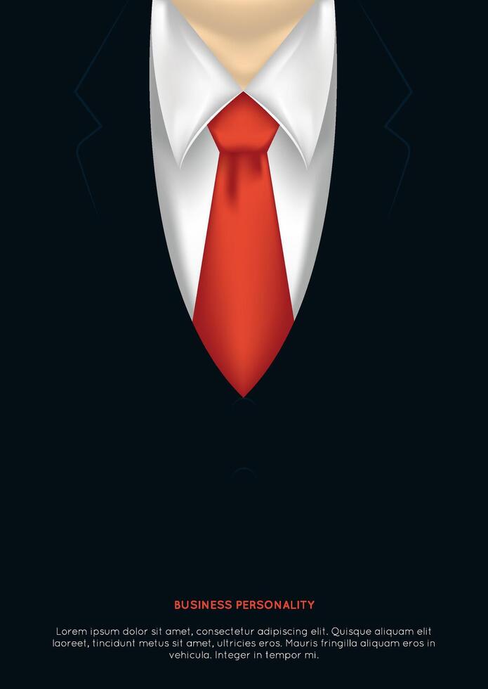 A man in a tie that is red and white Corporate Personality Poster vector
