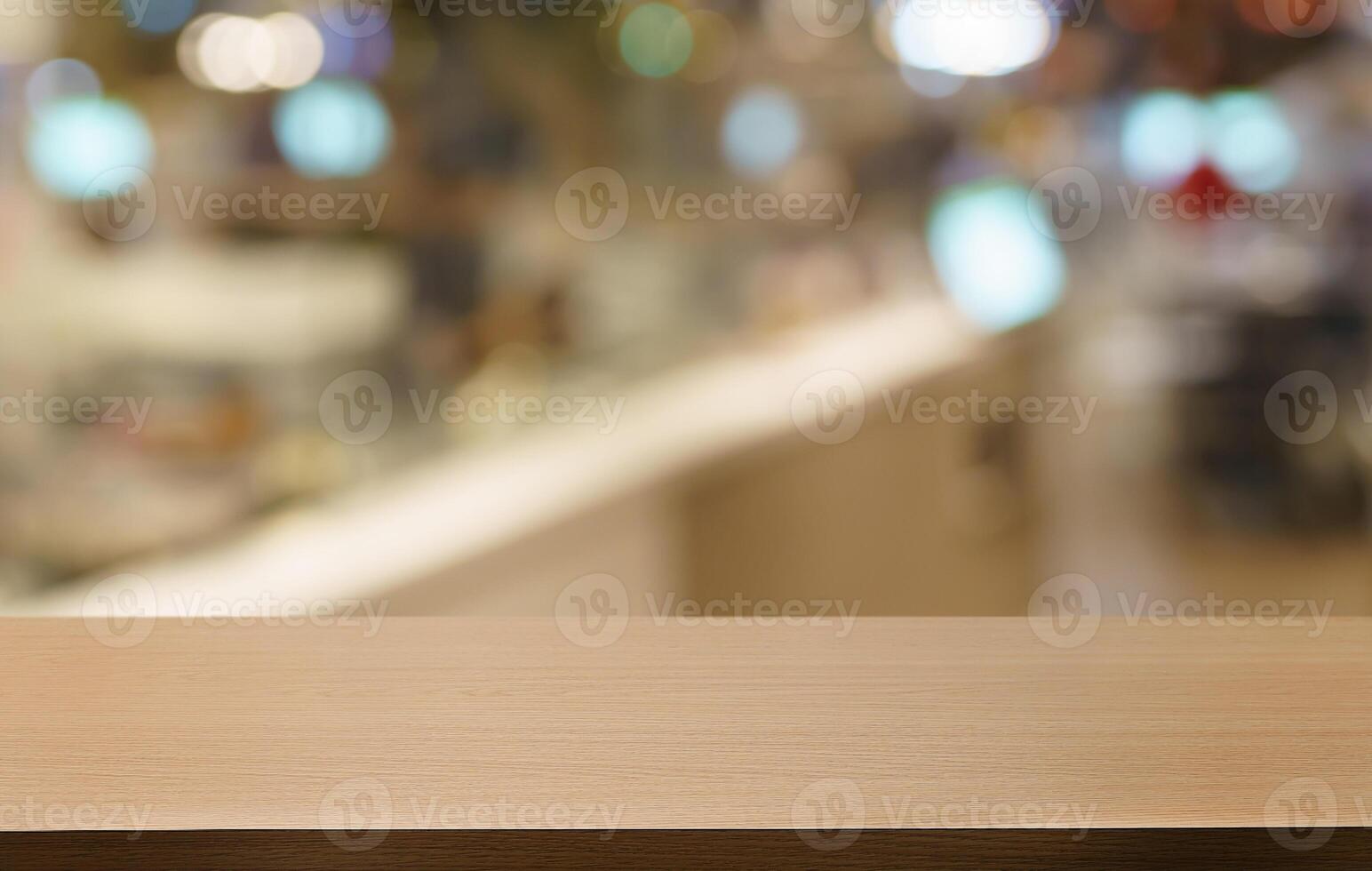 Empty wood table top and blur of out door garden background Empty wooden table space for text marketing promotion. blank wood table copy space for background photo