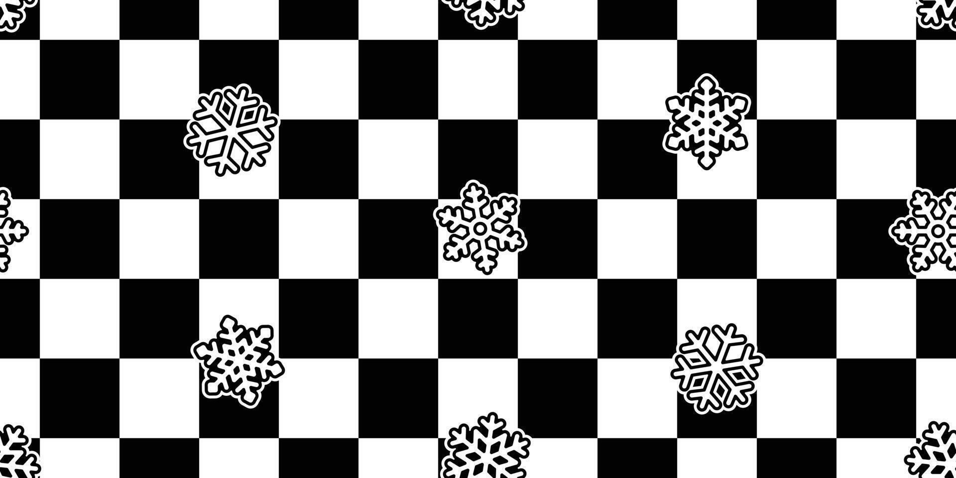 Snowflake seamless pattern Christmas checked Santa Claus snow Xmas bell scarf isolated wallpaper tile background illustration gift wrapping paper design vector