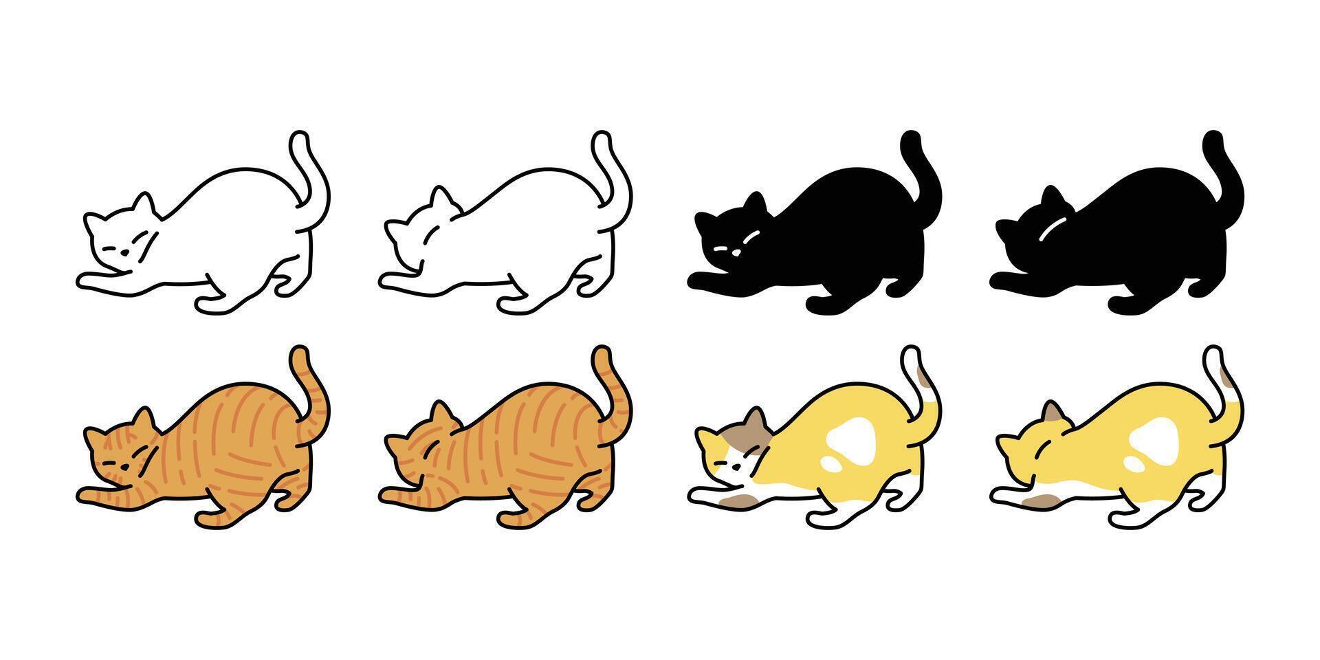 cat kitten calico icon logo breed symbol character cartoon illustration doodle design isolated vector