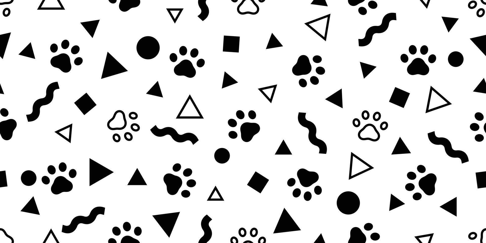 dog paw seamless pattern footprint bone polka dot triangle geometric abstract french bulldog puppy pet cartoon halloween repeat wallpaper tile background gift wrapping paper scarf isolated dood vector