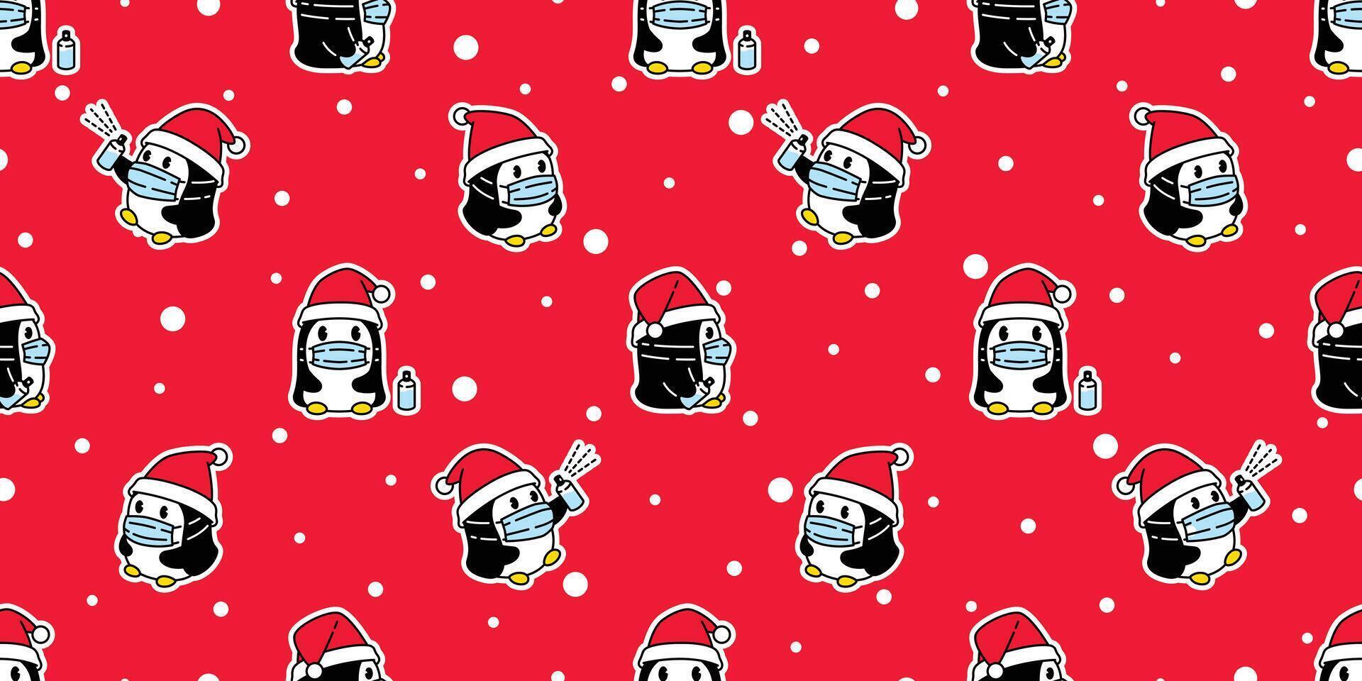 penguin seamless pattern bird sitting duck cartoon repeat wallpaper tile background gift wrapping paper scarf isolated illustration design vector