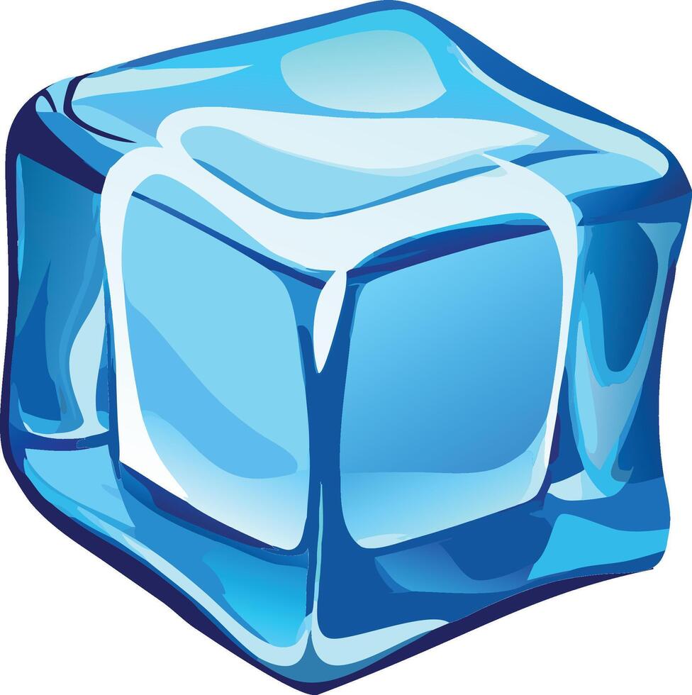 Four shiny translucent ice cubes piling up on white background 46891239