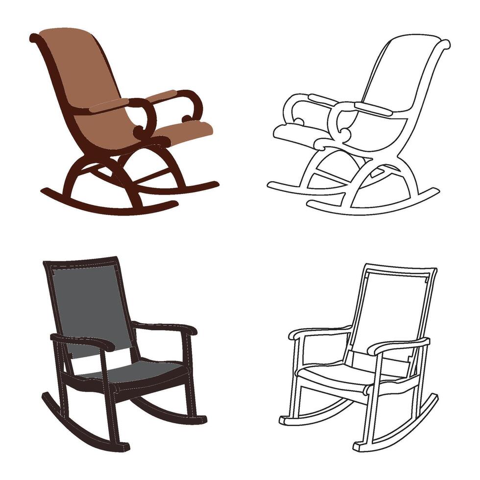 Rocking chair icon vector