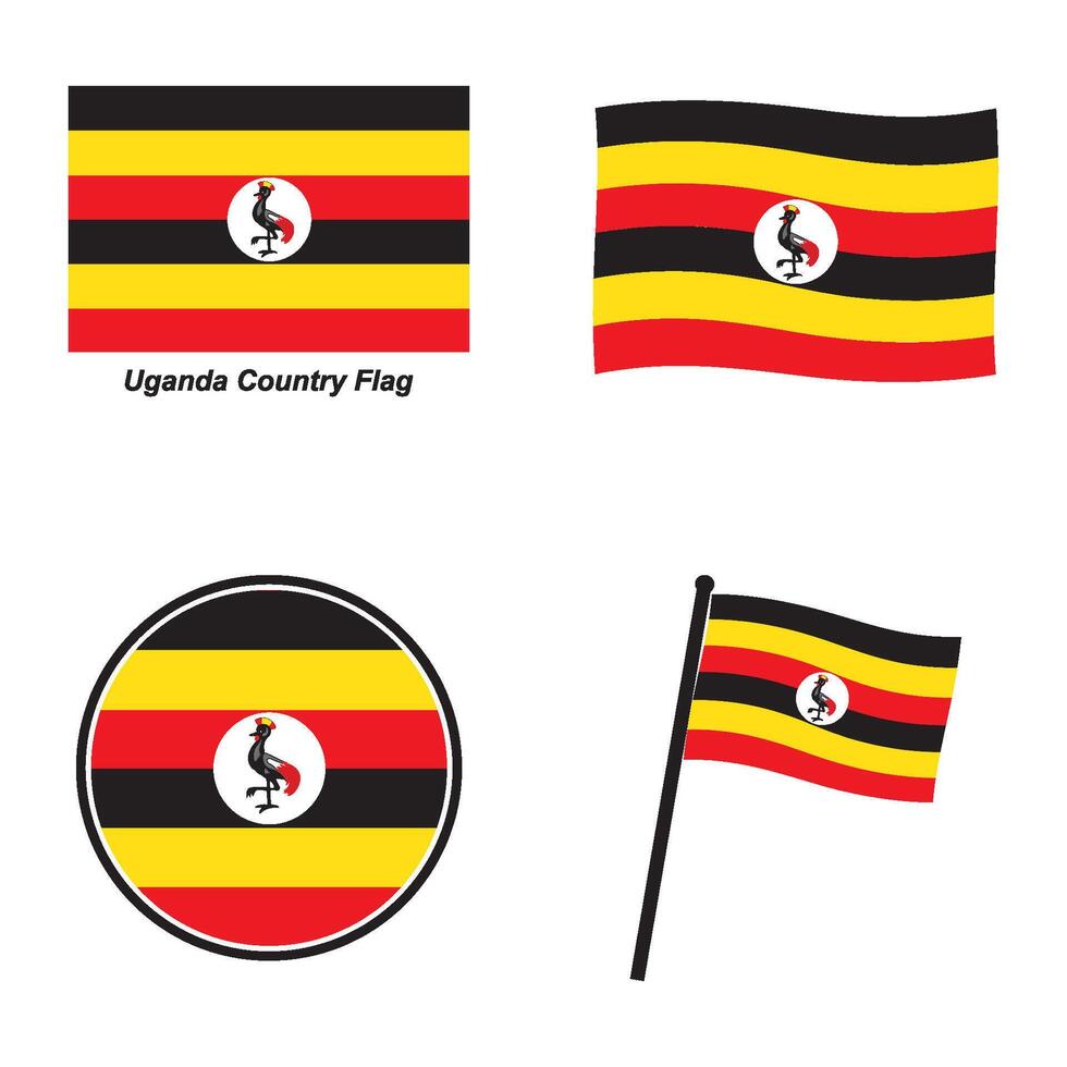 Uganda country Flag icon vector