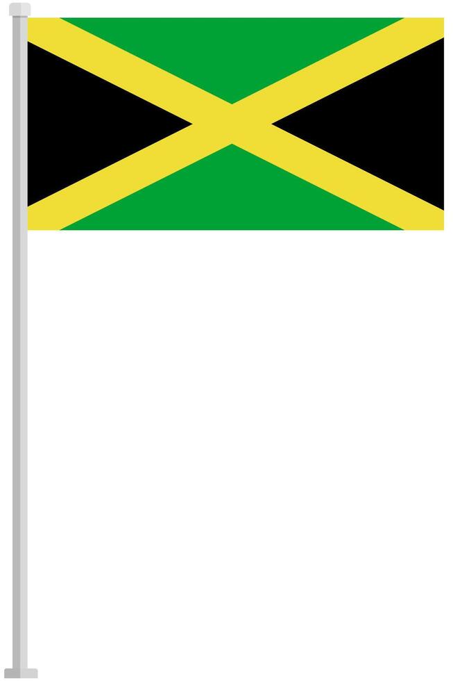Jamaica national flag pole icon isolated on white background. vector