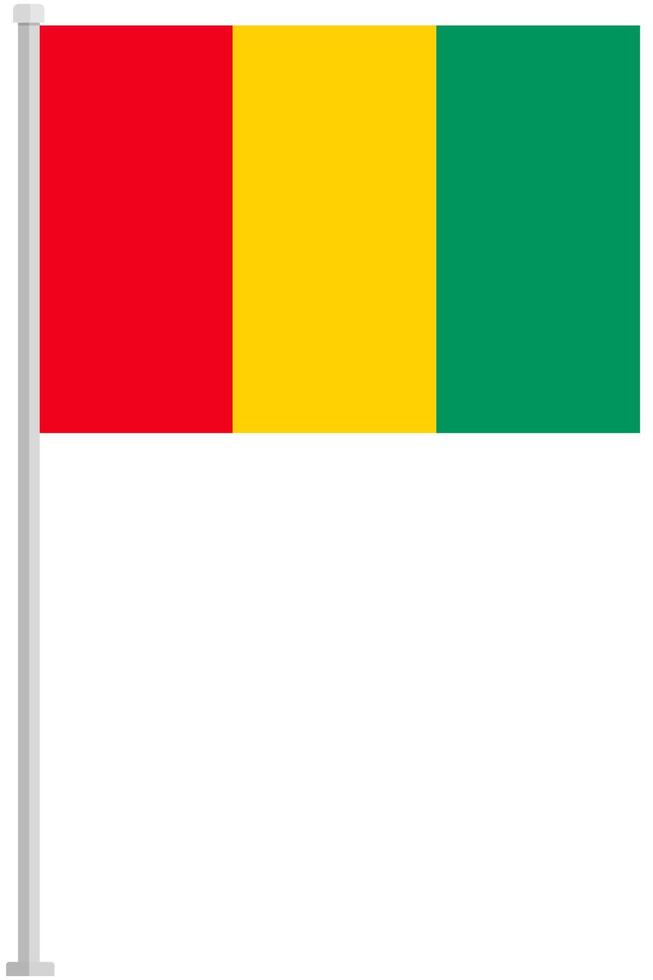 Guinea national flag pole icon isolated on white background. vector