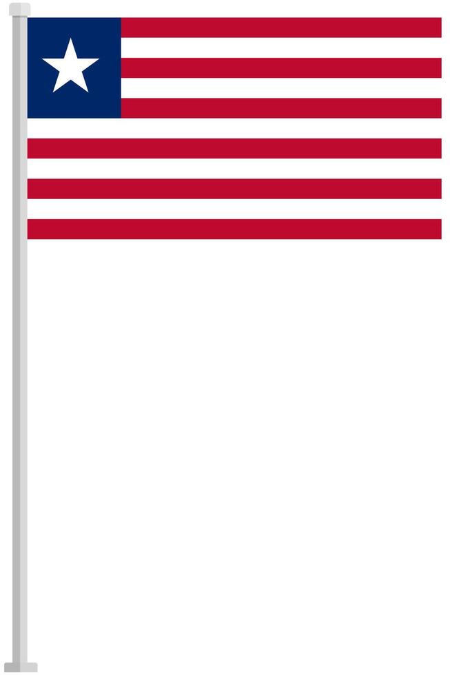 Liberia national flag pole icon isolated on white background. vector