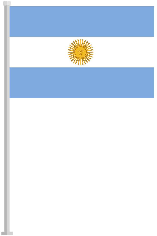 Argentina national flag pole icon isolated on white background. vector