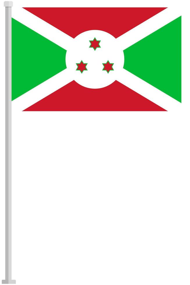 Burundi national flag pole icon isolated on white background. vector