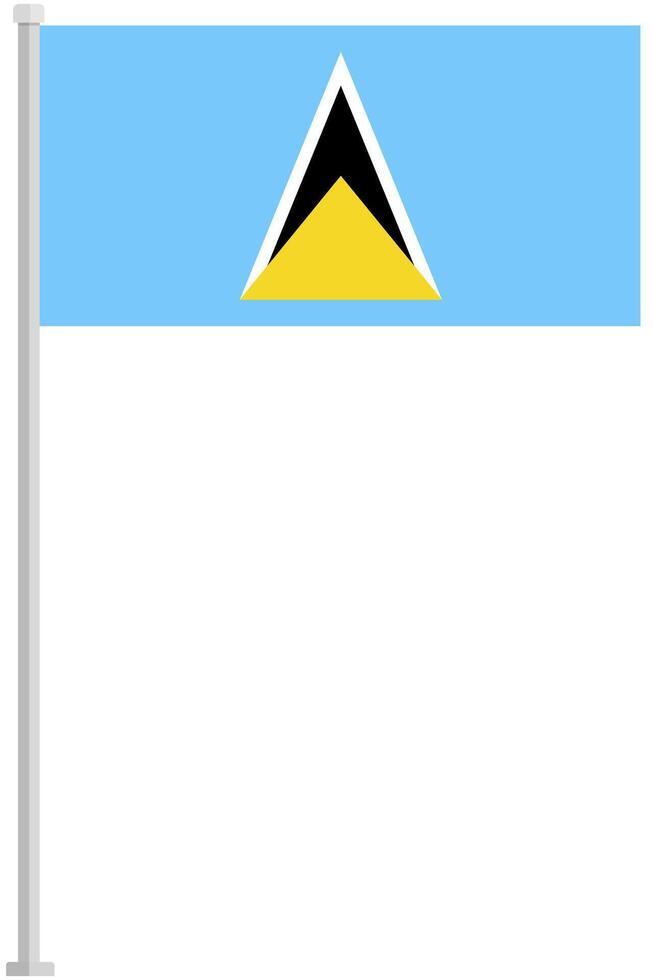 Saint Lucia national flag pole icon isolated on white background. vector