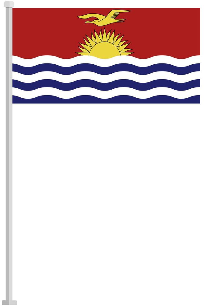 Kiribati national flag pole icon isolated on white background. vector
