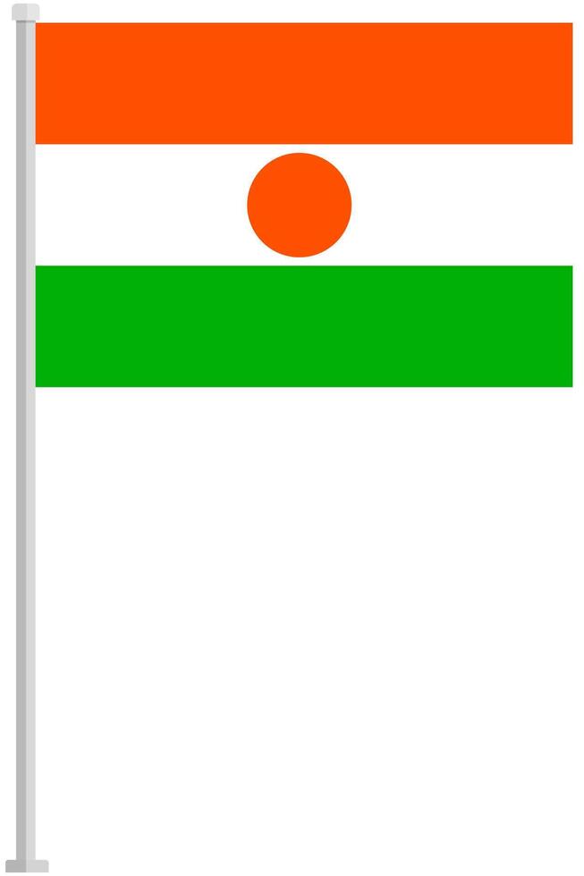 Niger national flag pole icon isolated on white background. vector