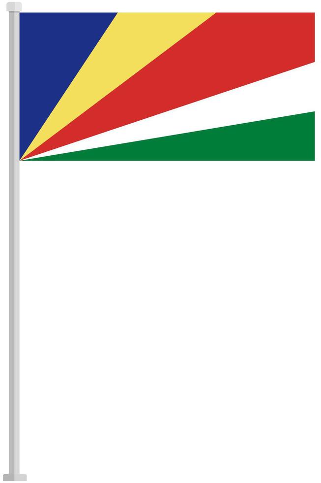 Seychelles national flag pole icon isolated on white background. vector