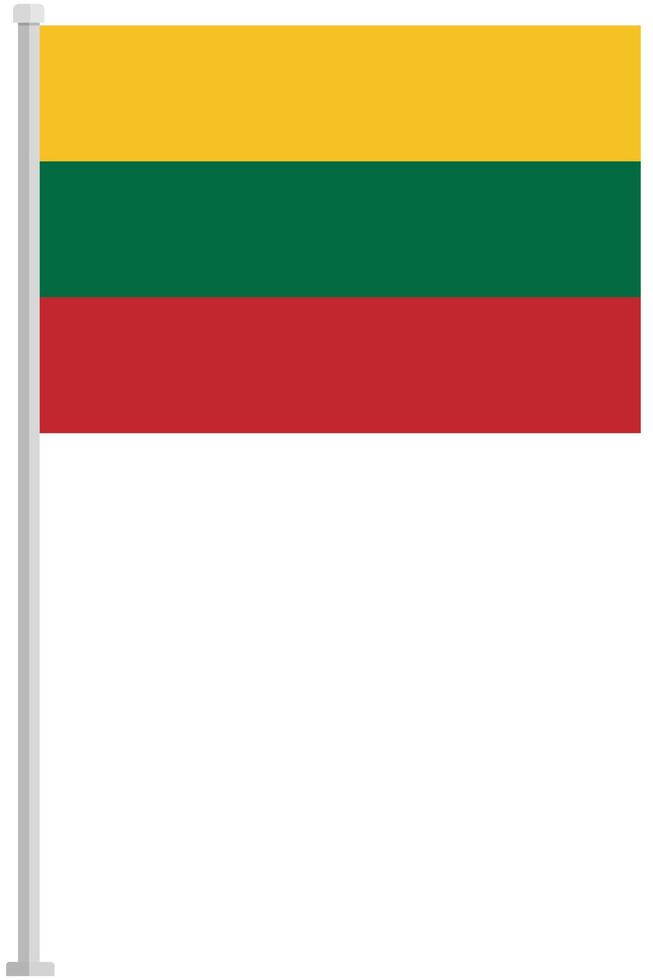 Lithuania national flag pole icon isolated on white background. vector