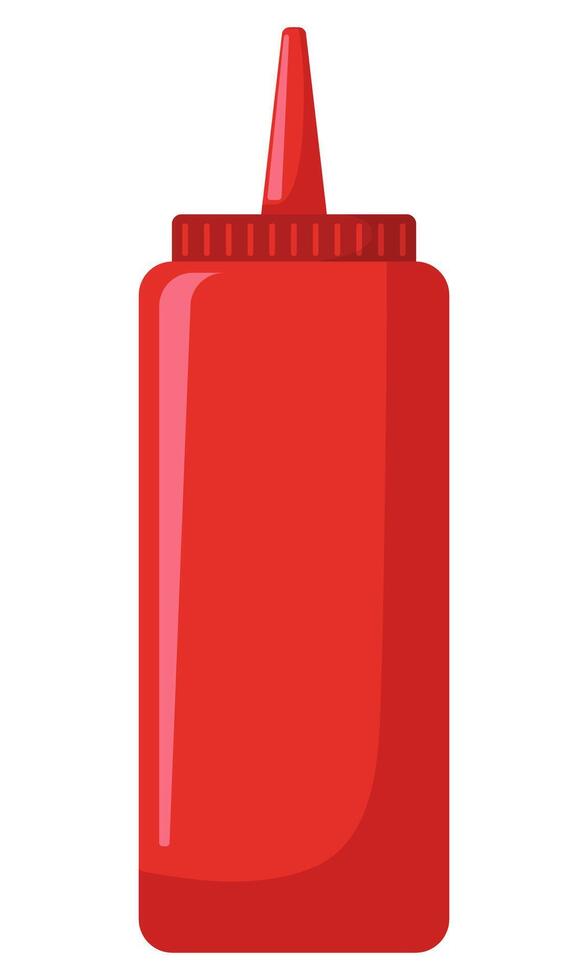 Tomato ketchup flat design illustration isolated on white background. vector