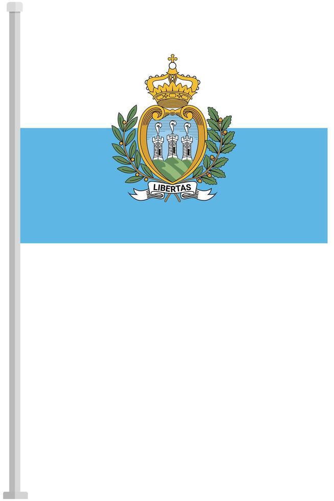 San Marino national flag pole icon isolated on white background. vector