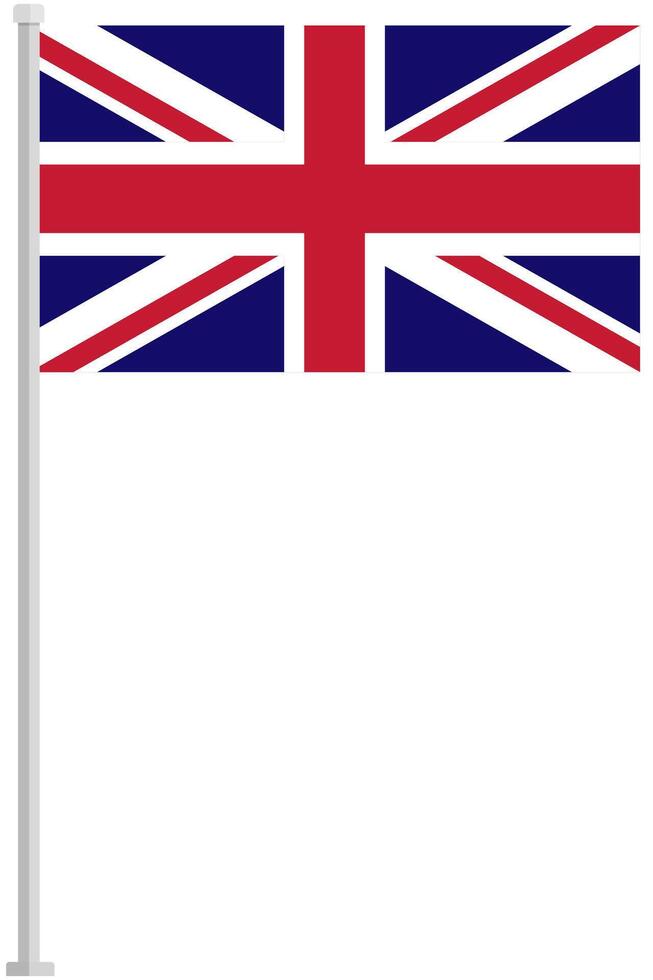 Great Britain national flag pole icon isolated on white background. vector