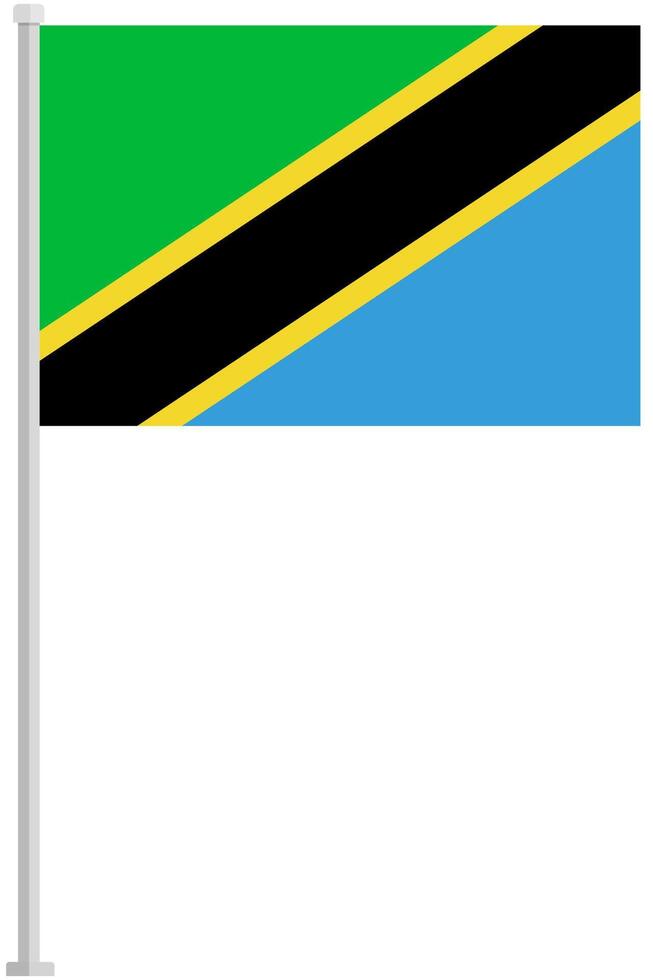 Tanzania national flag pole icon isolated on white background. vector