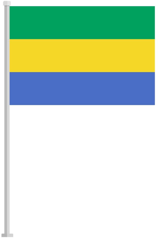 Gabon national flag pole icon isolated on white background. vector