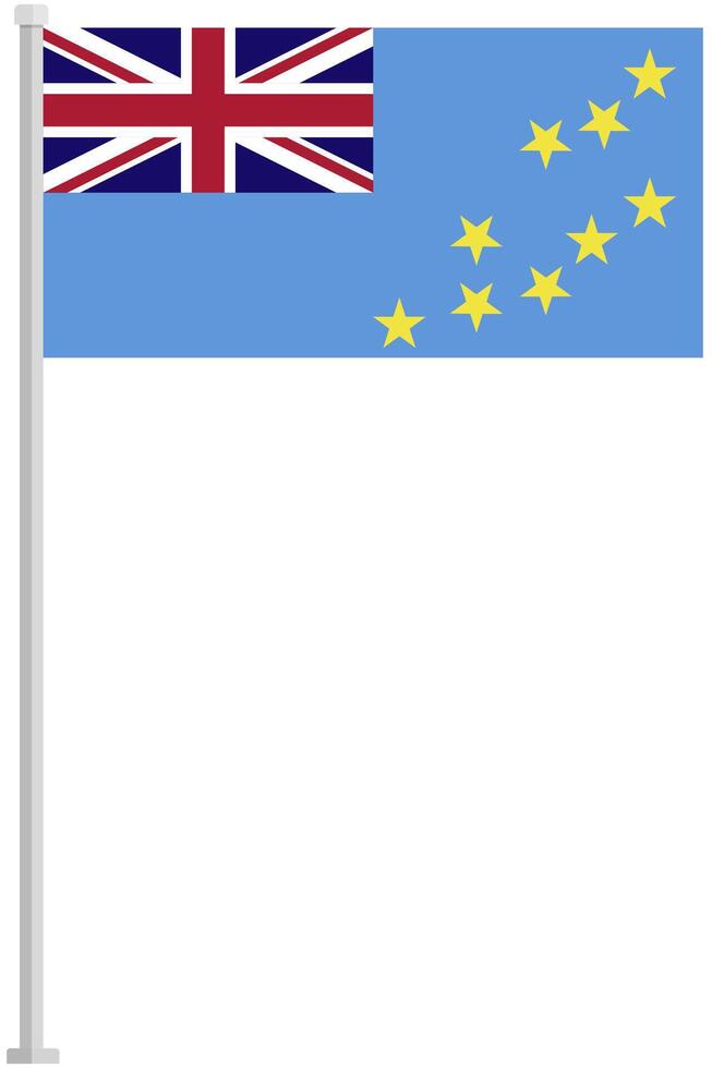 Tuvalu national flag pole icon isolated on white background. vector