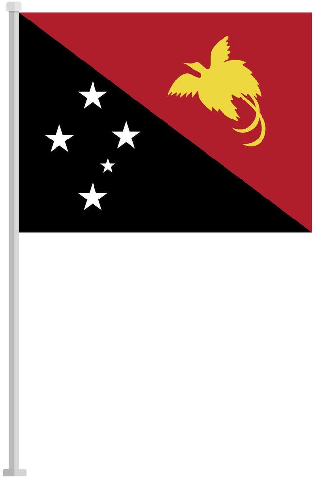 Papua New Guinea national flag pole icon isolated on white background. vector