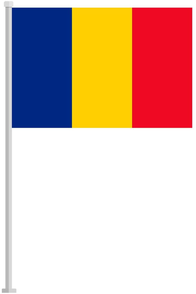 Romania national flag pole icon isolated on white background. vector