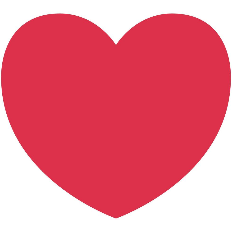 Red heart basic shape isolated on white background. vector