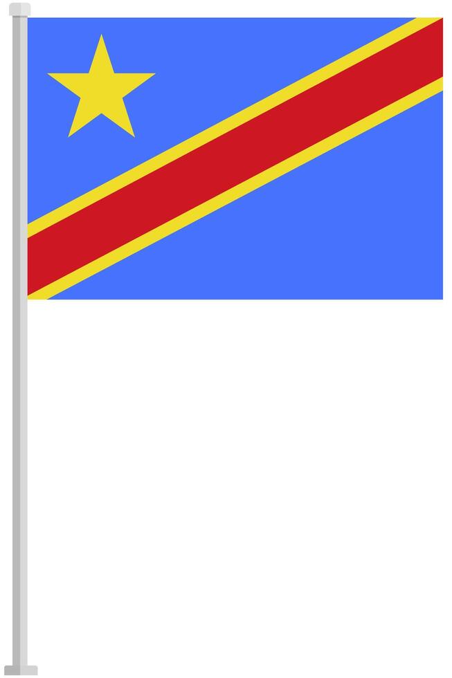 Democratic Republic national flag pole icon isolated on white background. vector