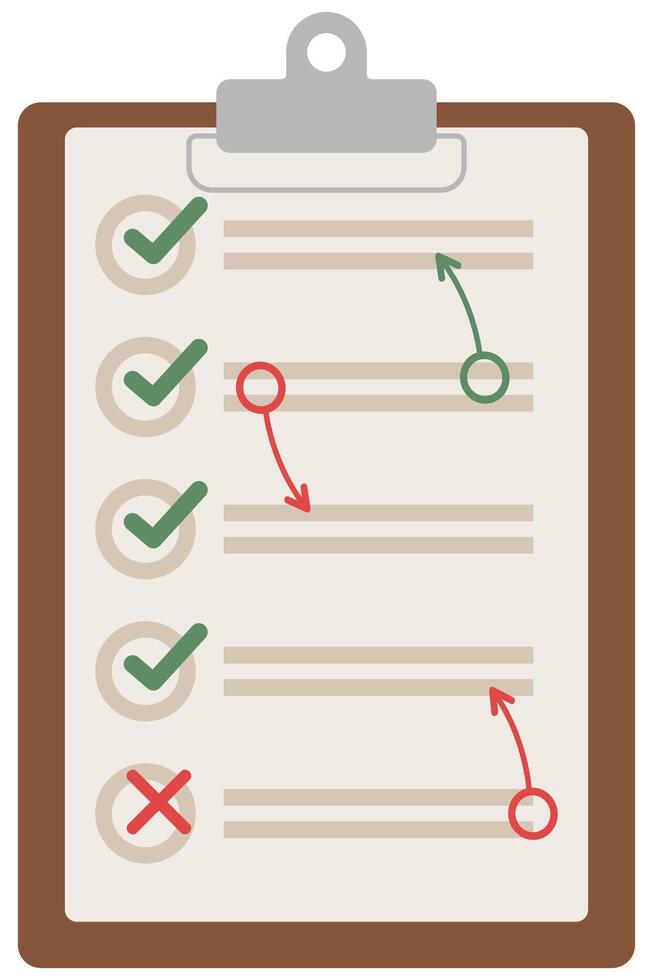 Checklist on clipboard paper flat icon isolated on white background. vector