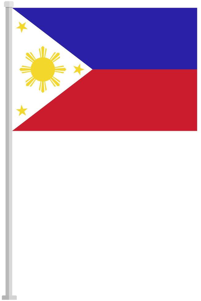 Philippines national flag pole icon isolated on white background. vector