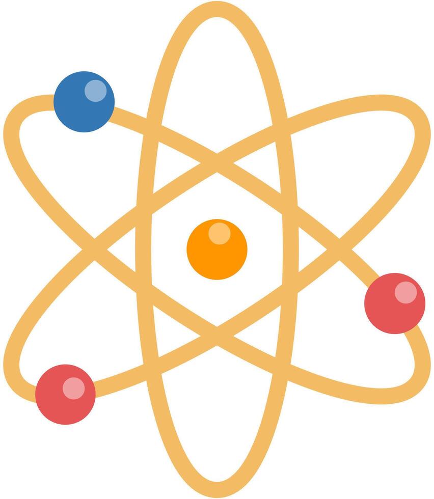 Atom flat icon illustration isolated on white background. vector
