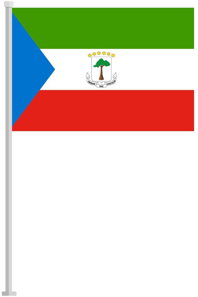 Equatorial Guinea national flag pole icon isolated on white background. vector
