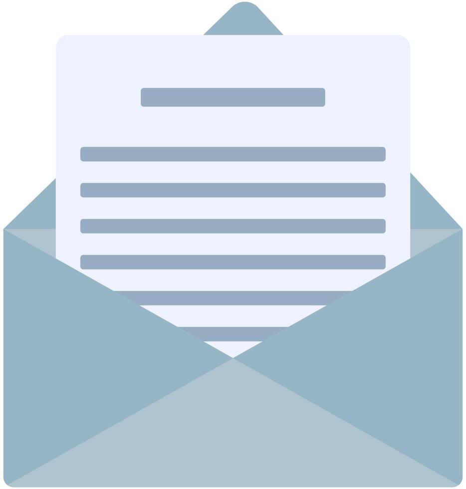 Envelope with letter illustration isolated on white background. vector