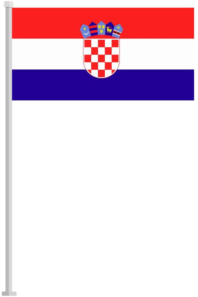 Croatia national flag pole icon isolated on white background. vector
