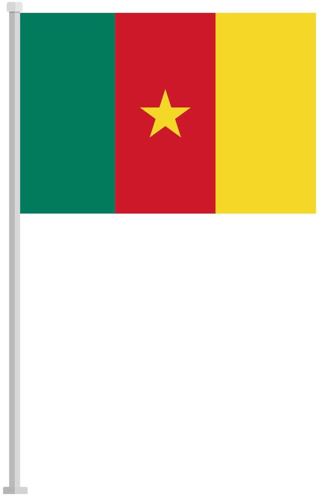 Cameroon national flag pole icon isolated on white background. vector